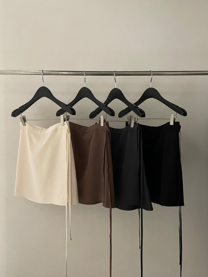 Flatgarden - Korean Women Fashion - #momslook - Tencel Shirt Wrap Skirt Set - 9