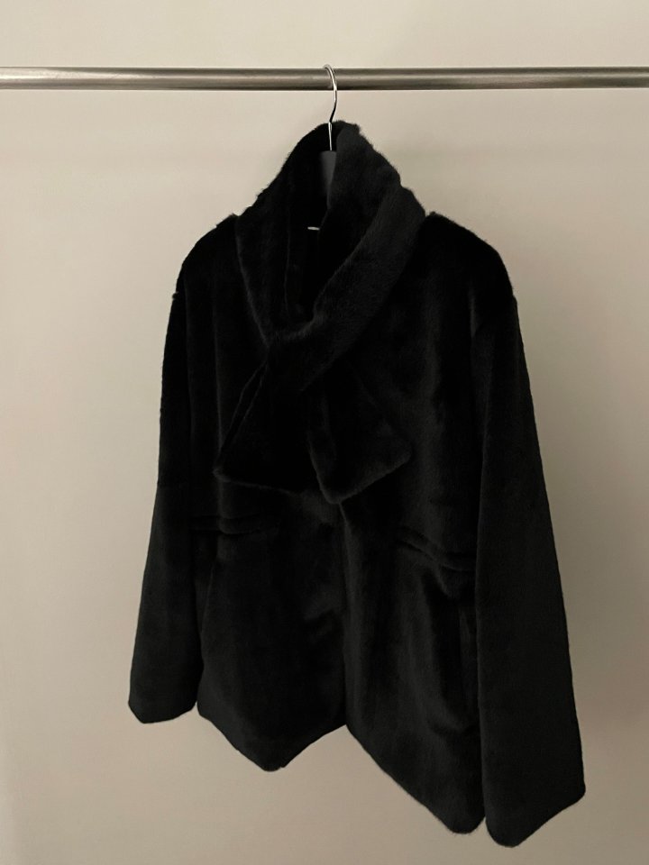 Flatgarden - Korean Women Fashion - #momslook - Mink Muffler Jacket - 11