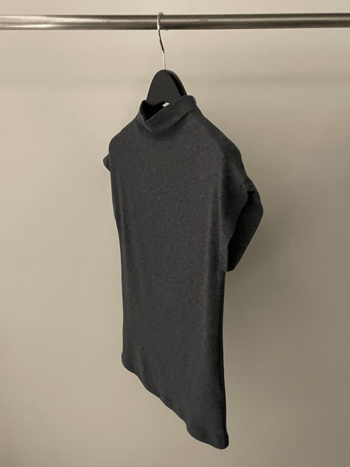 Flatgarden - Korean Women Fashion - #momslook - Half Turtleneck Cap Sleeve Tee - 10