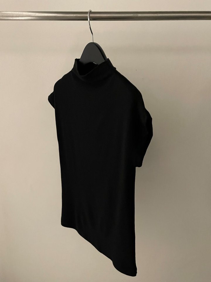 Flatgarden - Korean Women Fashion - #momslook - Half Turtleneck Cap Sleeve Tee - 12