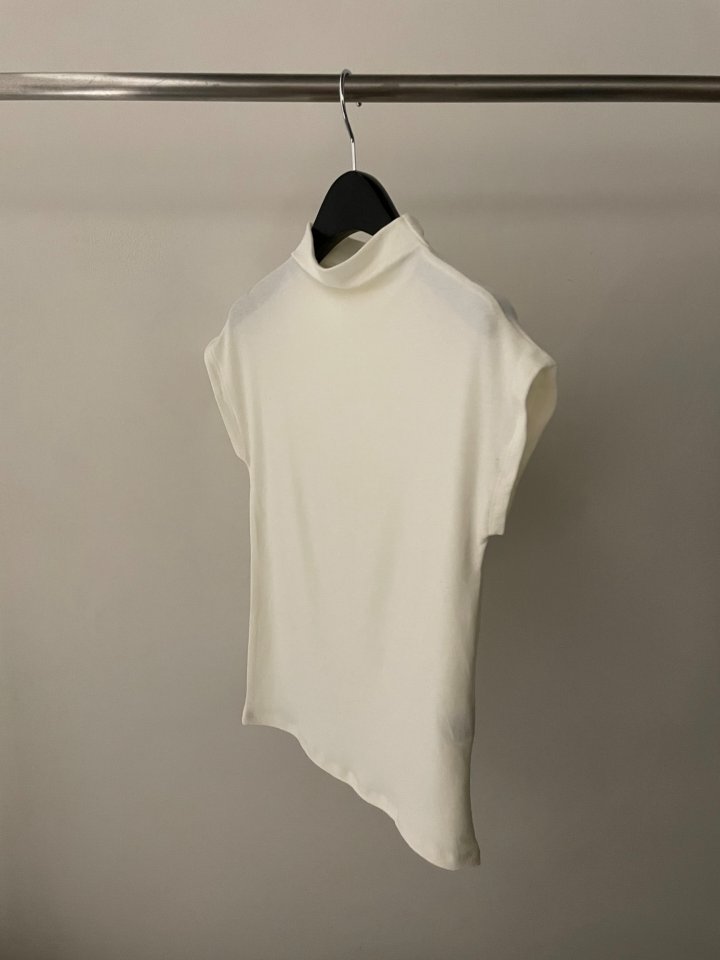 Flatgarden - Korean Women Fashion - #momslook - Half Turtleneck Cap Sleeve Tee - 8
