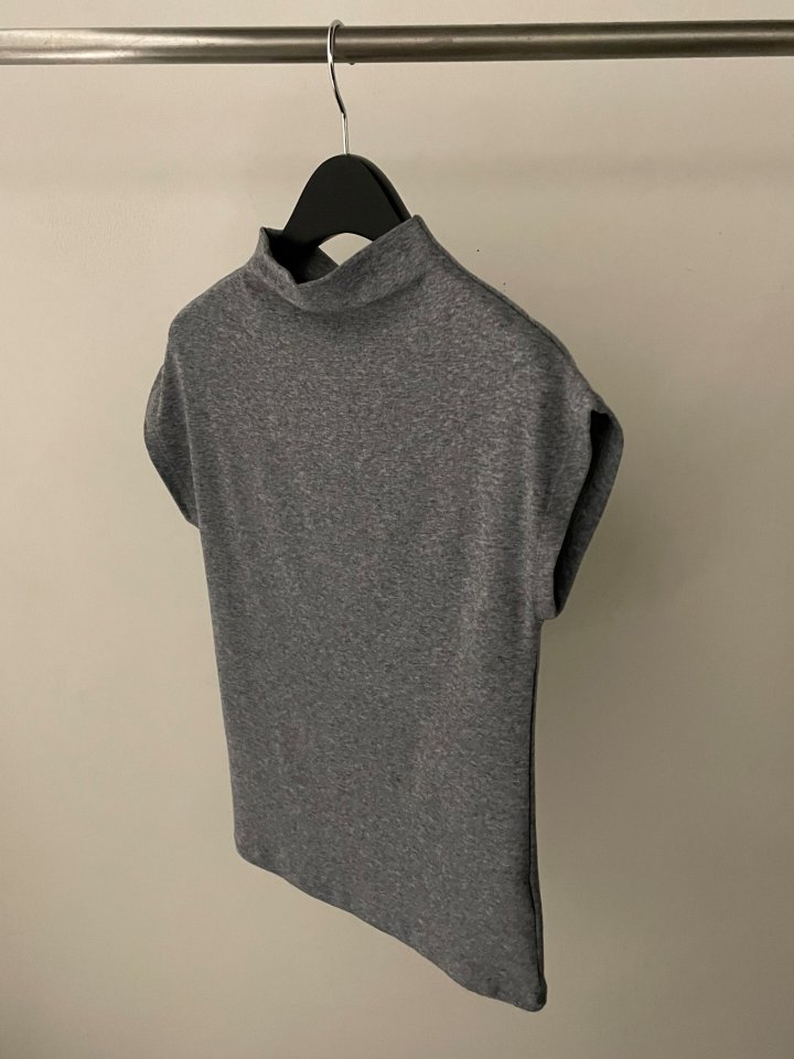 Flatgarden - Korean Women Fashion - #womensfashion - Half Turtleneck Cap Sleeve Tee - 11