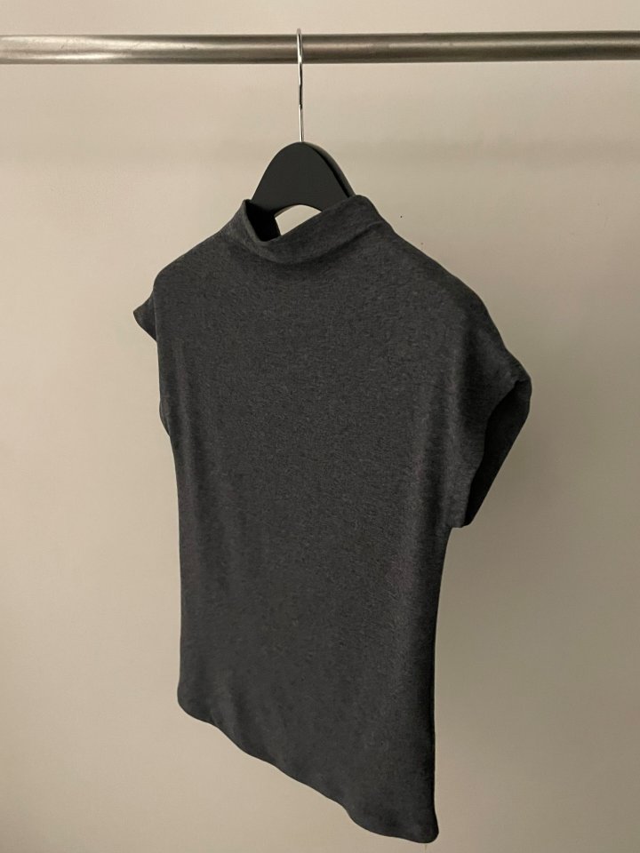 Flatgarden - Korean Women Fashion - #womensfashion - Half Turtleneck Cap Sleeve Tee - 9