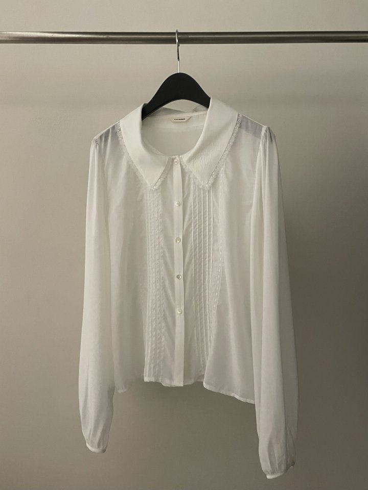 Flatgarden - Korean Women Fashion - #womensfashion - Lace Pintuck Blouse - 5