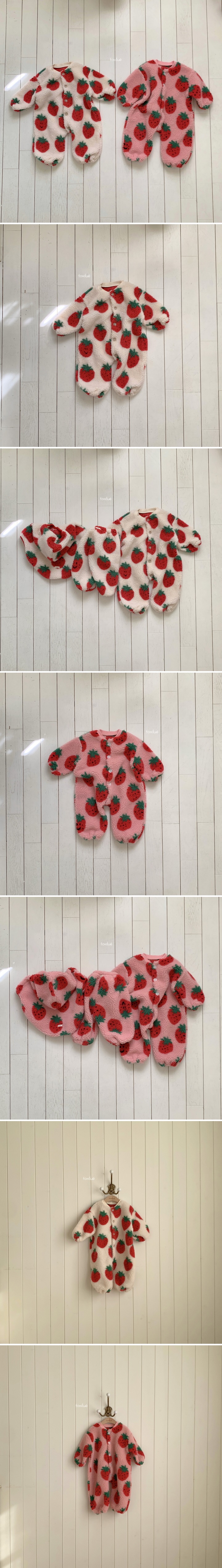 Fondue - Korean Baby Fashion - #babyboutiqueclothing - Bebe Strawberry Jam Bodysuit - 2