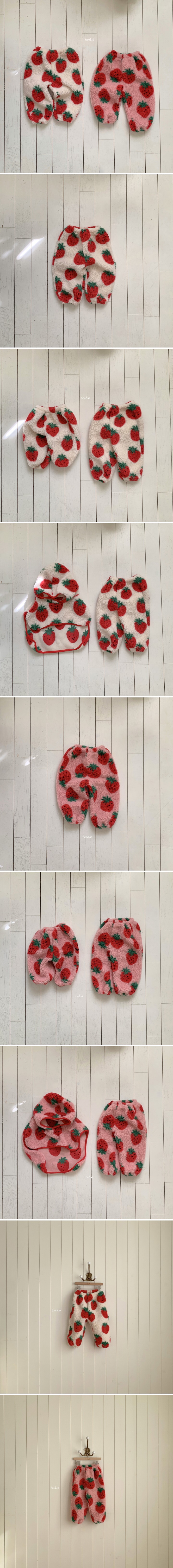 Fondue - Korean Baby Fashion - #babyfashion - Kids Strawberry Jam Pants - 2