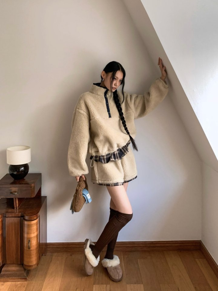 Foundation - Korean Women Fashion - #momslook - Bay Wool Check Shorts - 11