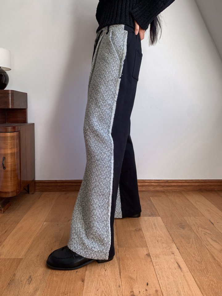 Foundation - Korean Women Fashion - #momslook - Block Tweed Pants - 3