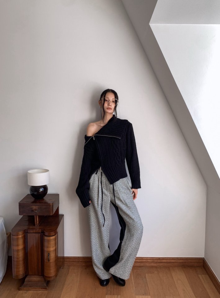 Foundation - Korean Women Fashion - #momslook - Block Tweed Pants - 7