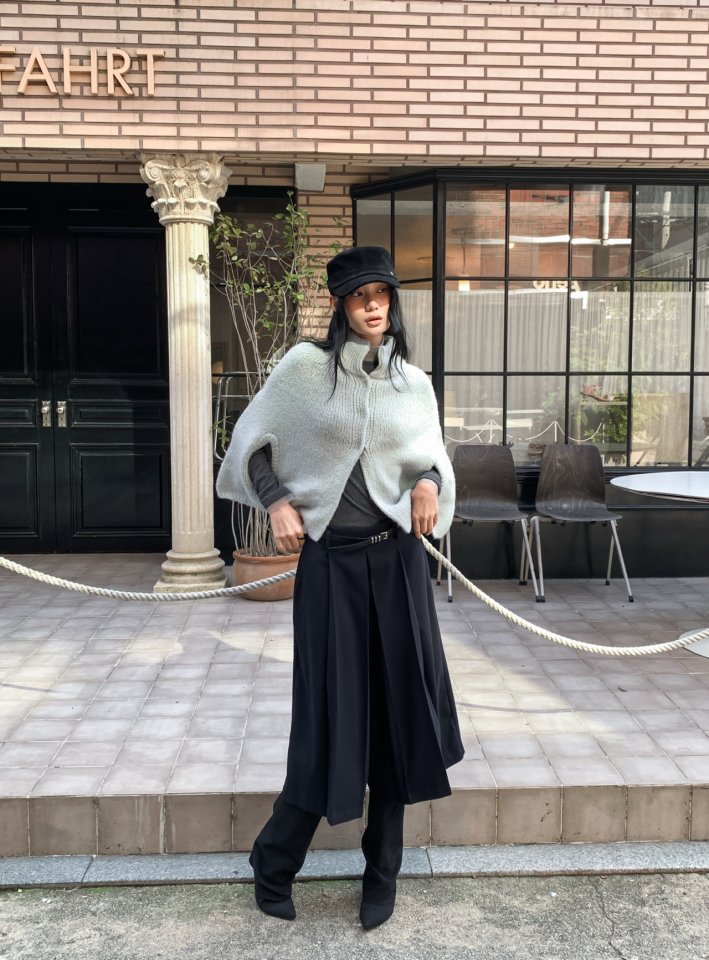 Foundation - Korean Women Fashion - #momslook - Powder Wool Cape - 6