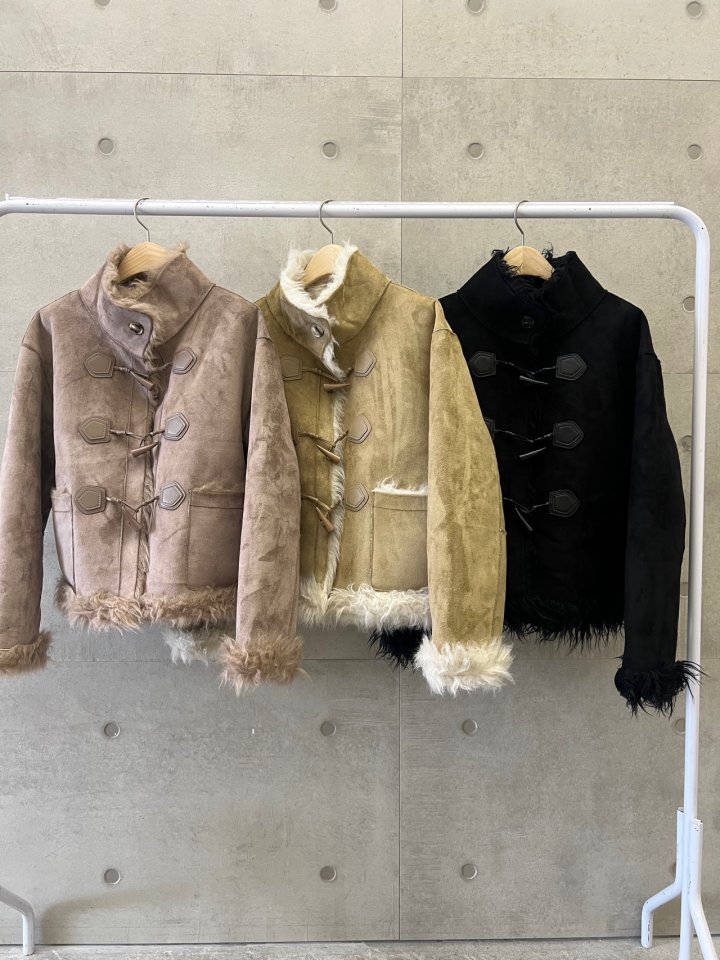 Foundation - Korean Women Fashion - #momslook - Curly Reversible Suede Shearling Coat - 2