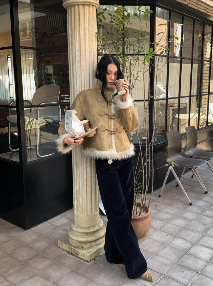 Foundation - Korean Women Fashion - #womensfashion - Curly Reversible Suede Shearling Coat - 4