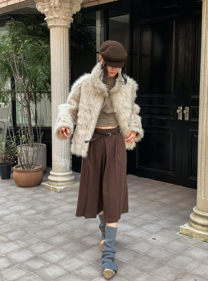 Foundation - Korean Women Fashion - #momslook - D’mure Pleated Fleece Pants - 6