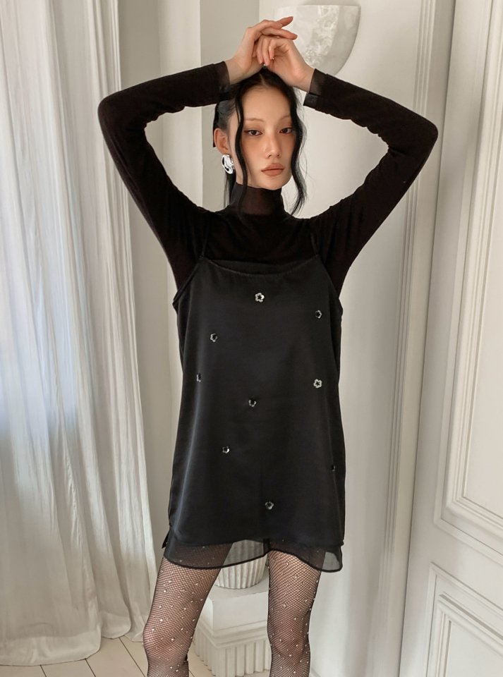 Foundation - Korean Women Fashion - #momslook - Chuer Mesh Organza Turtleneck Tee - 8