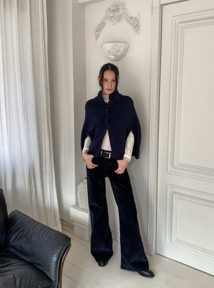 Foundation - Korean Women Fashion - #romanticstyle - Velvet Denim Pants - 7