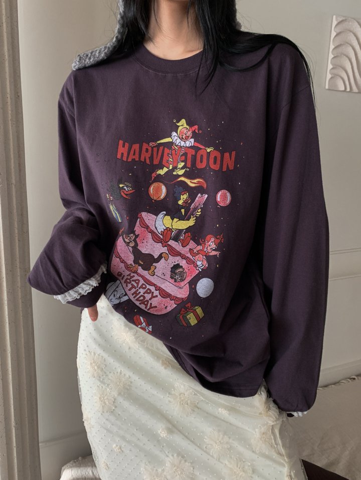 Foundation - Korean Women Fashion - #romanticstyle - Verse Print Fleece Tee - 4