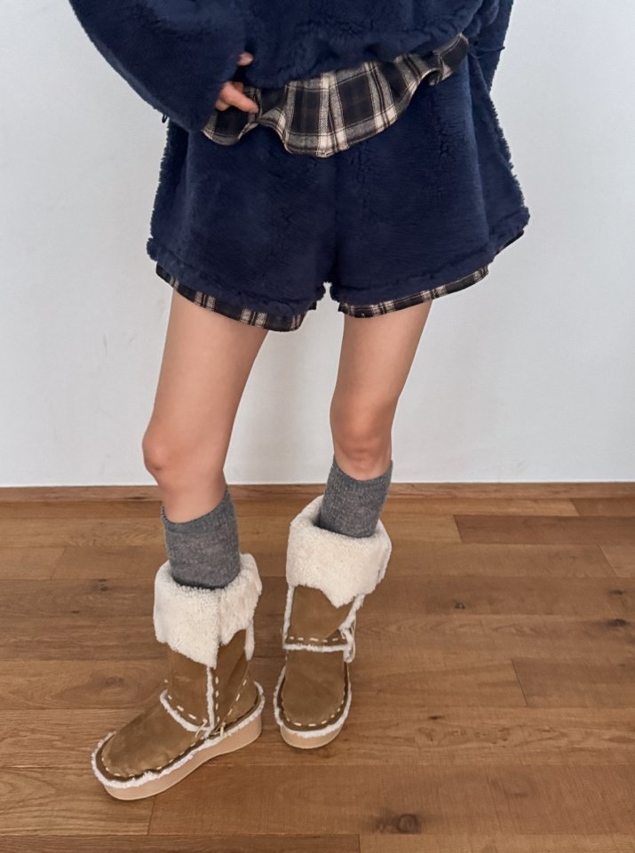 Foundation - Korean Women Fashion - #womensfashion - Bay Wool Check Shorts - 8