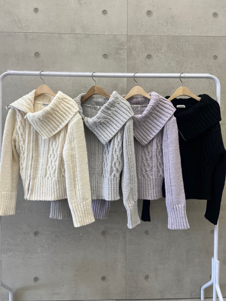 Foundation - Korean Women Fashion - #womensfashion - Poet Zip-Up Knit