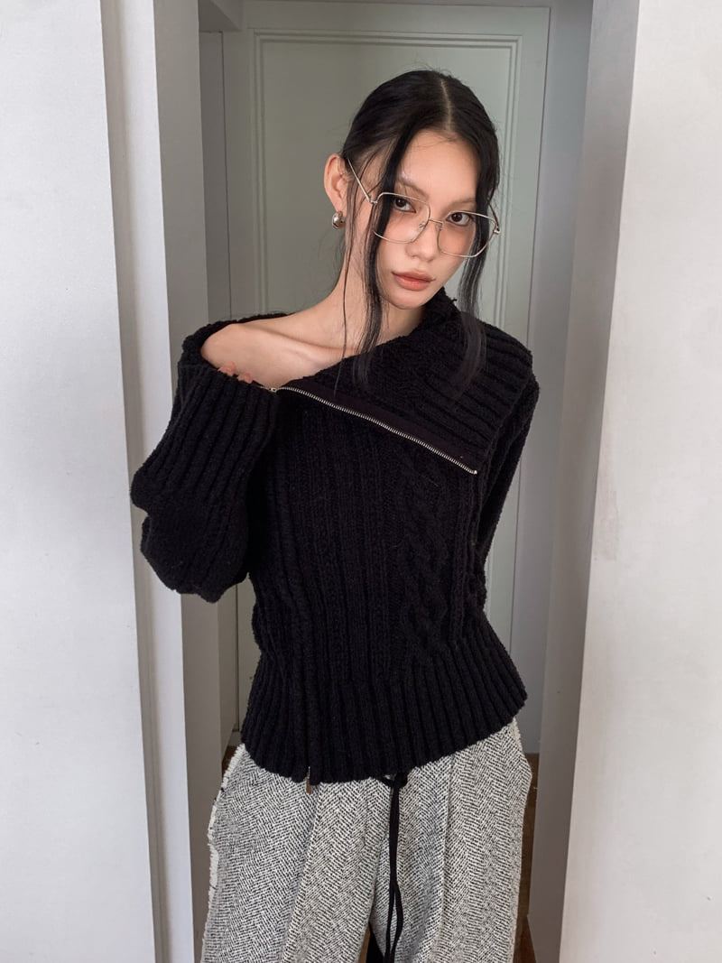 Foundation - Korean Women Fashion - #womensfashion - Poet Zip-Up Knit - 11