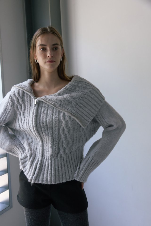 Foundation - Korean Women Fashion - #womensfashion - Poet Zip-Up Knit - 7