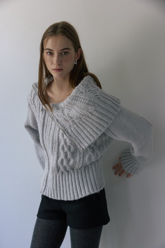 Foundation - Korean Women Fashion - #womensfashion - Poet Zip-Up Knit - 9