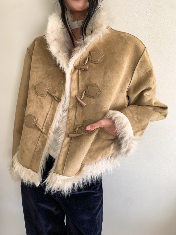 Foundation - Korean Women Fashion - #womensfashion - Curly Reversible Suede Shearling Coat - 7