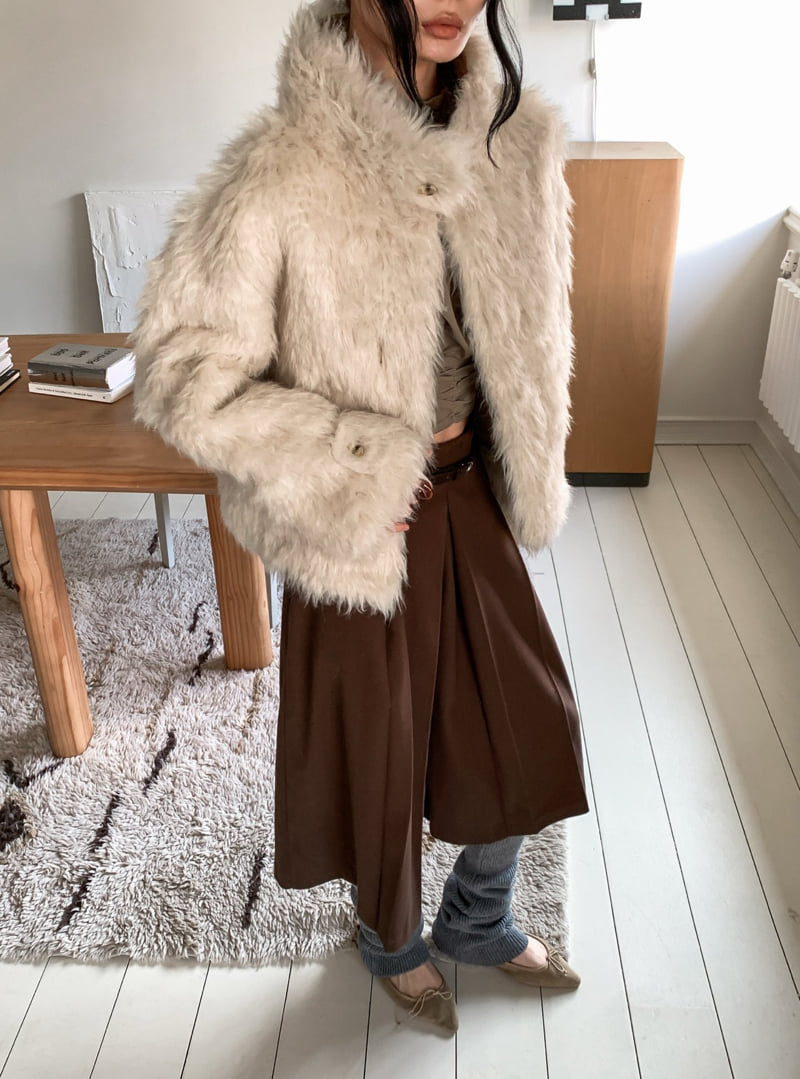 Foundation - Korean Women Fashion - #womensfashion - Curly Reversible Suede Shearling Coat - 9