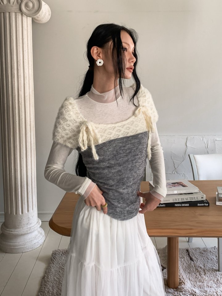 Foundation - Korean Women Fashion - #womensfashion - Chuer Mesh Organza Turtleneck Tee - 9