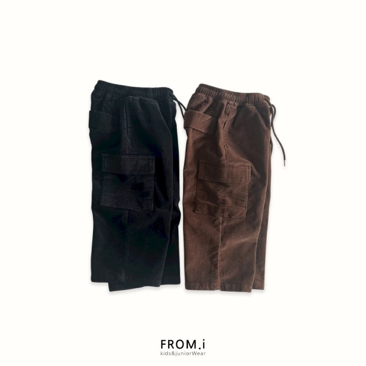 From I - Korean Children Fashion - #kidsshorts - Velvet Cargo Pants - 10