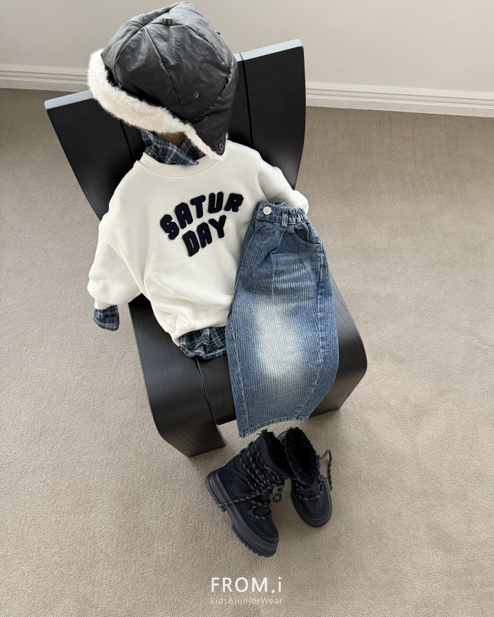 From I - Korean Children Fashion - #kidsstore - Curved Denim Pants - 10
