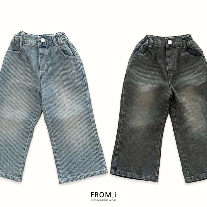 From I - Korean Children Fashion - #minifashionista - Corduroy Flare Denim Pants - 3