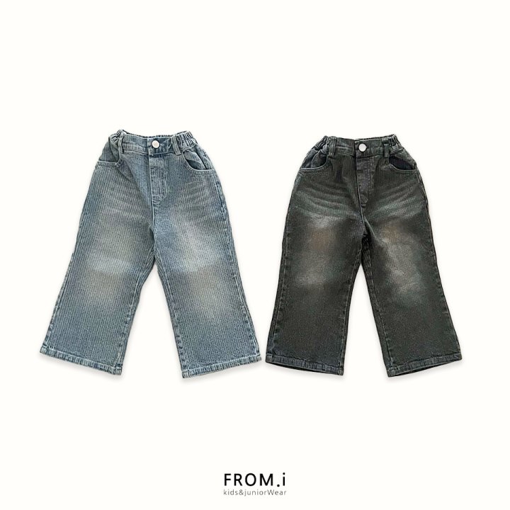 From I - Korean Children Fashion - #minifashionista - Corduroy Flare Denim Pants - 4