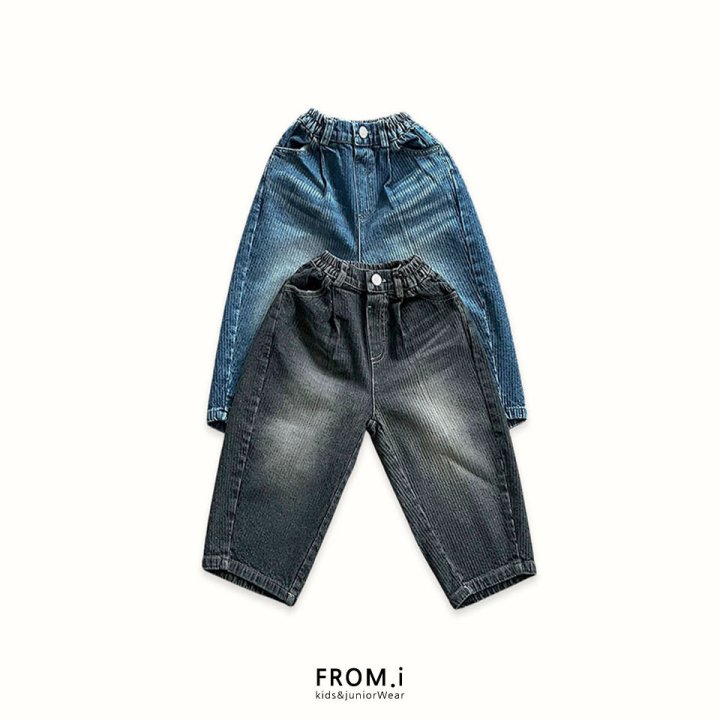 From I - Korean Children Fashion - #prettylittlegirls - Curved Denim Pants - 2