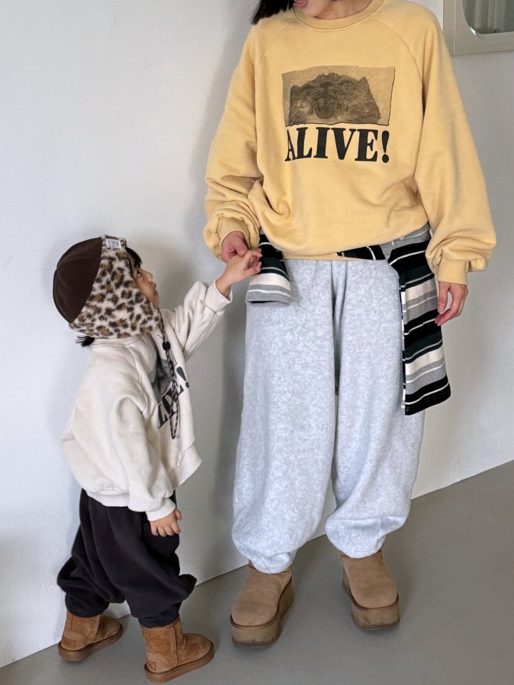 Grow B - Korean Women Fashion - #momslook - Adult Fleece Dart Baggy Pants - 9