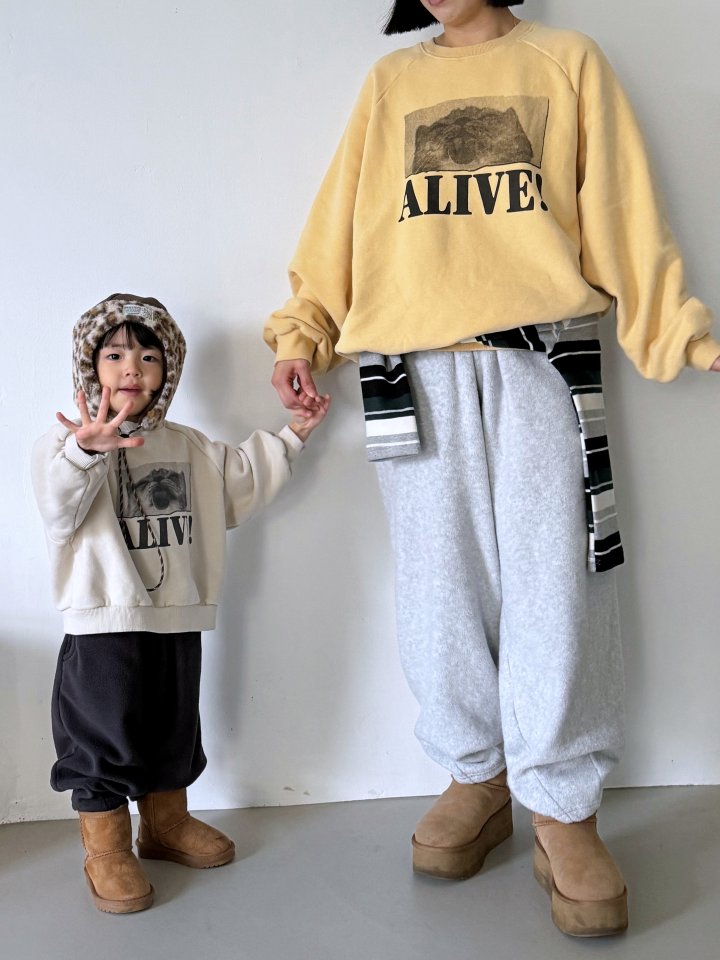 Grow B - Korean Women Fashion - #womensfashion - Adult Fleece Dart Baggy Pants - 6