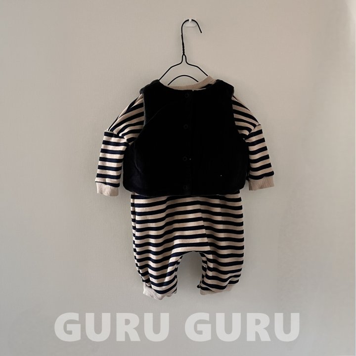 Guru Guru - Korean Baby Fashion - #smilingbaby - Stripe Romper - 4