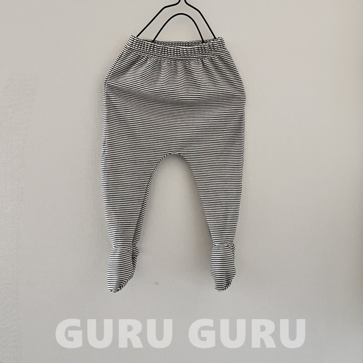 Guru Guru - Korean Baby Fashion - #babyfashion - Stripe Foot Leggings