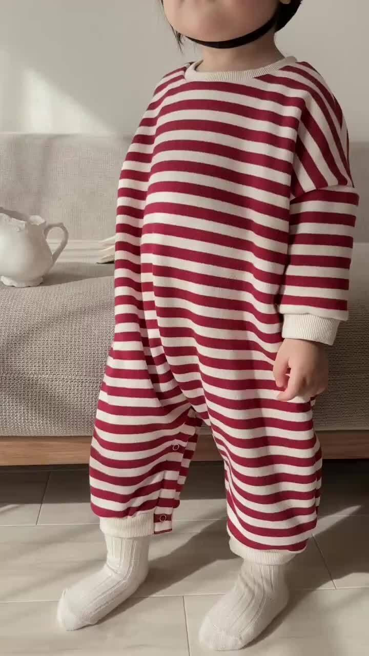Guru Guru - Korean Baby Fashion - #babyfashion - Stripe Romper - 7