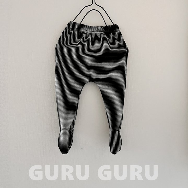 Guru Guru - Korean Baby Fashion - #babyfever - Stripe Foot Leggings - 2