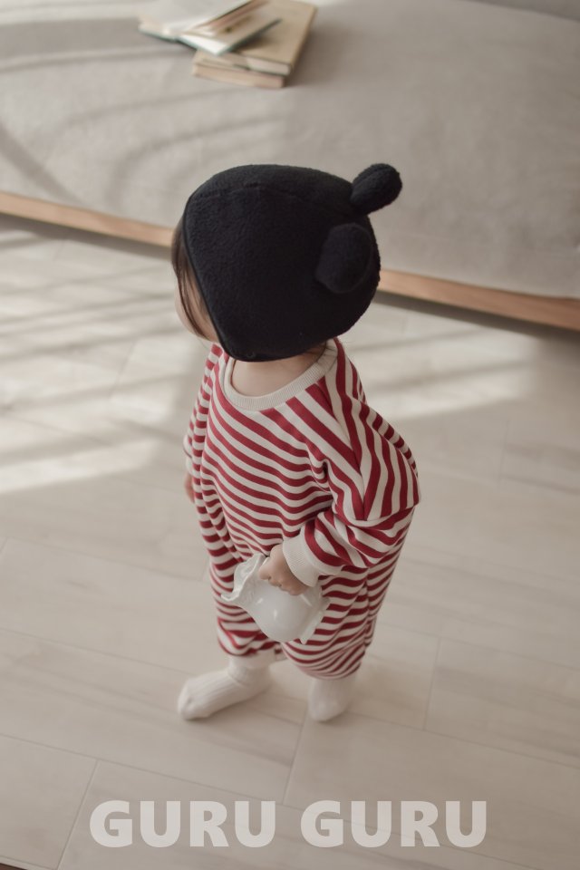 Guru Guru - Korean Baby Fashion - #babyfever - Stripe Romper - 8