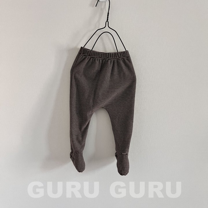 Guru Guru - Korean Baby Fashion - #babygirlfashion - Stripe Foot Leggings - 3