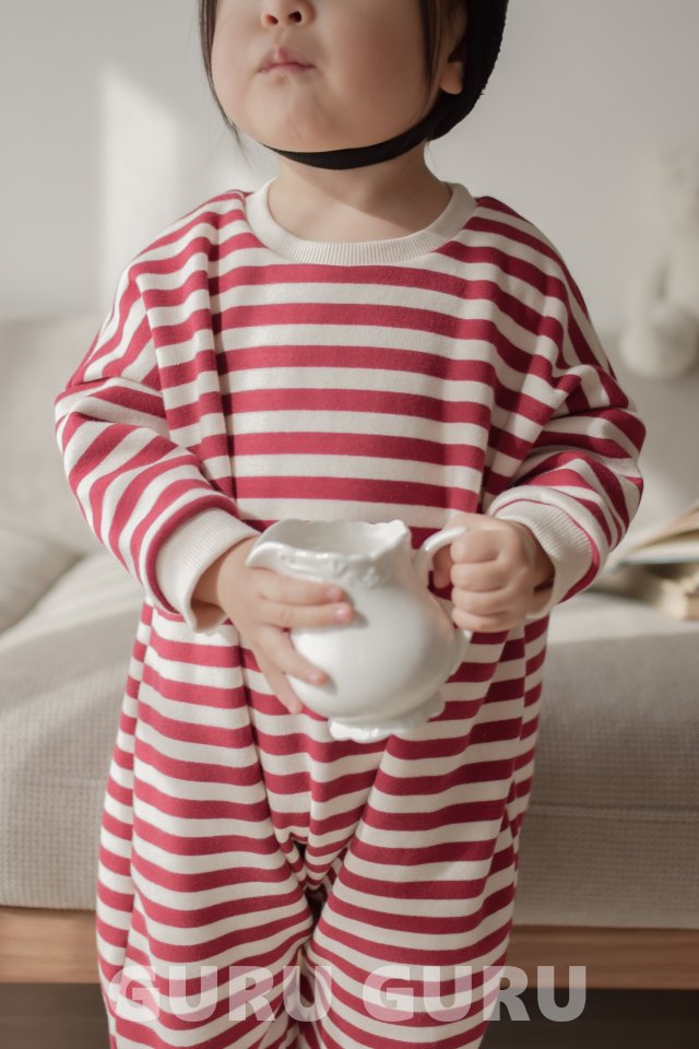 Guru Guru - Korean Baby Fashion - #babygirlfashion - Stripe Romper - 9