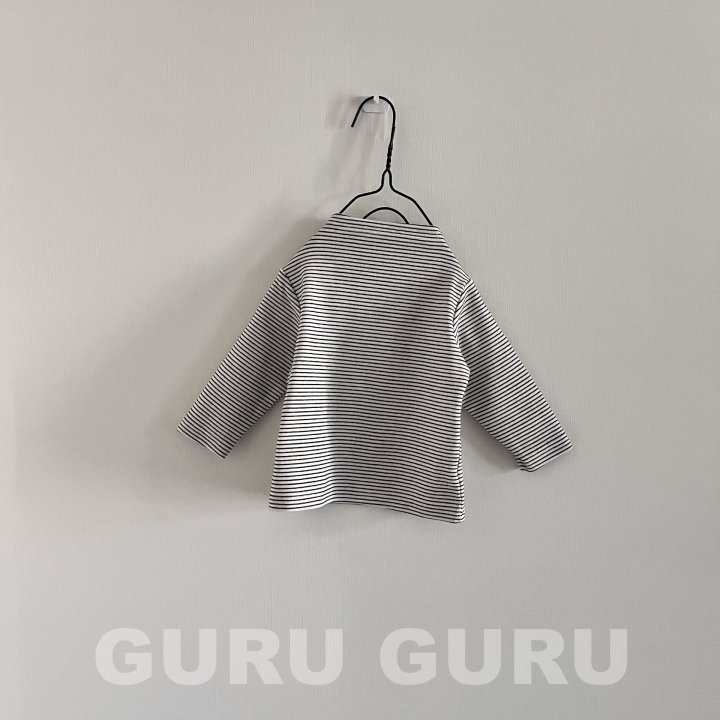 Guru Guru - Korean Baby Fashion - #babyoninstagram - Stripe Mock Neck Tee