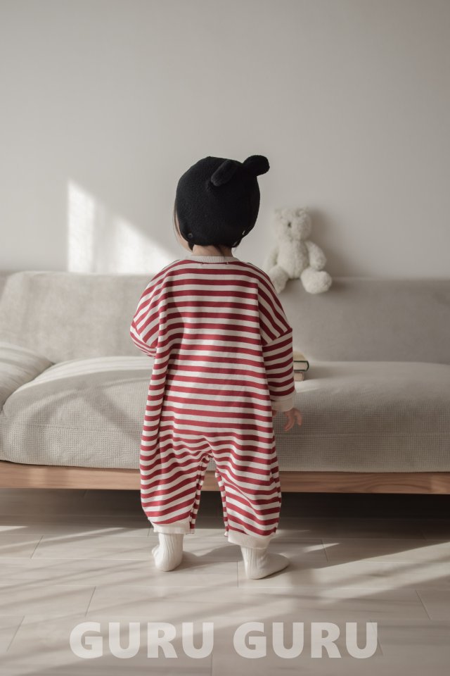 Guru Guru - Korean Baby Fashion - #babyoninstagram - Stripe Romper - 11