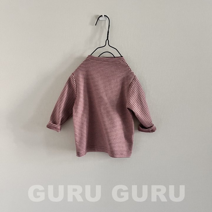 Guru Guru - Korean Baby Fashion - #babyootd - Stripe Mock Neck Tee - 2
