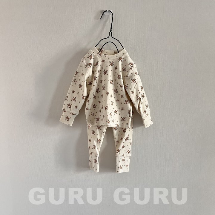 Guru Guru - Korean Baby Fashion - #babyootd - Floral Easywear Set
