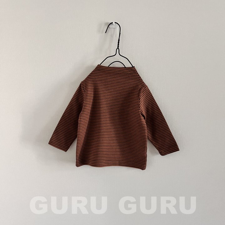 Guru Guru - Korean Baby Fashion - #babyoutfit - Stripe Mock Neck Tee - 3