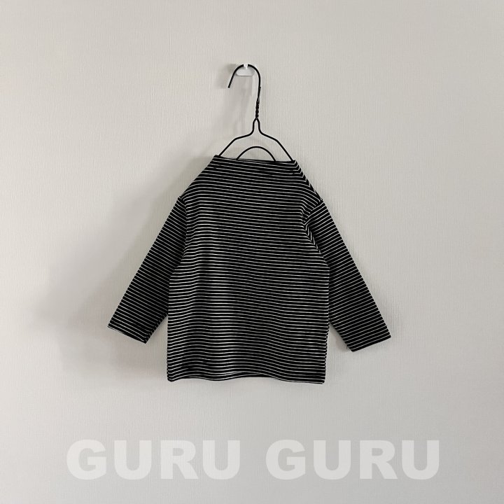 Guru Guru - Korean Baby Fashion - #babyoutfit - Stripe Mock Neck Tee - 4