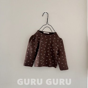 Guru Guru - Korean Baby Fashion - #babyoutfit - Ribbon Puff Tee