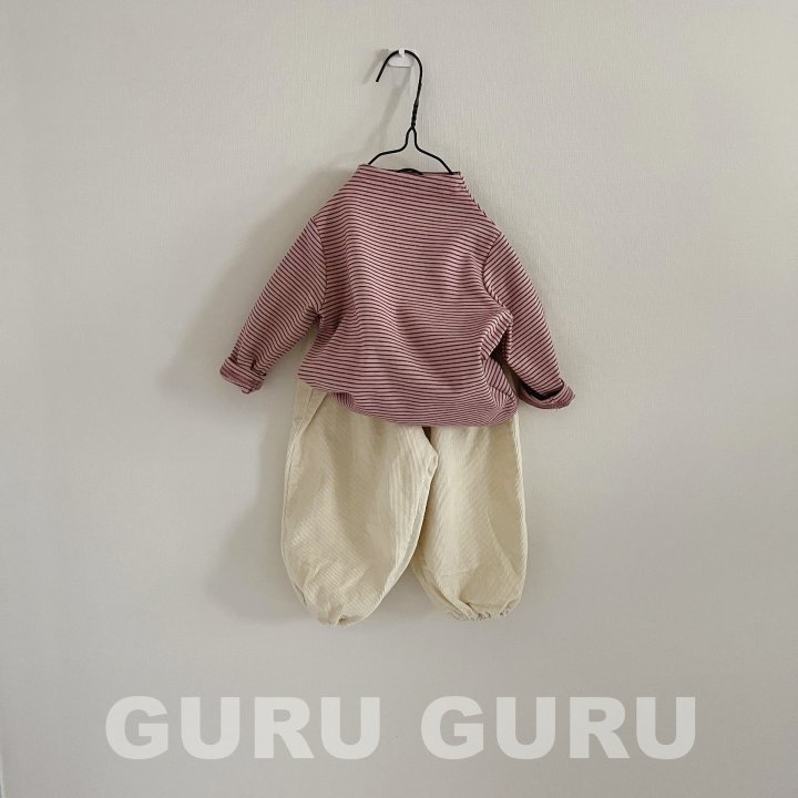 Guru Guru - Korean Baby Fashion - #onlinebabyboutique - Stripe Mock Neck Tee - 6